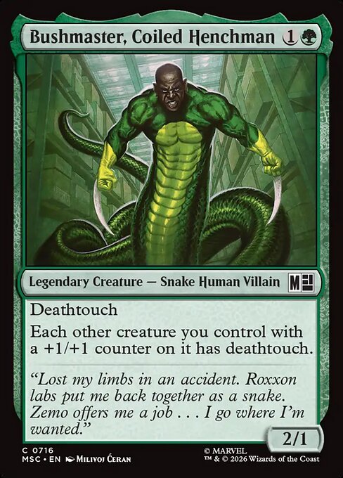 Bushmaster, Coiled Henchman #716 from Marvel Super Heroes Commander
