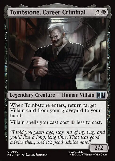 Tombstone, Career Criminal #160 from Marvel Super Heroes Commander