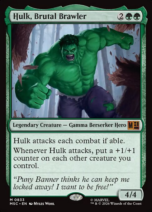 Hulk, Brutal Brawler #833 from Marvel Super Heroes Commander