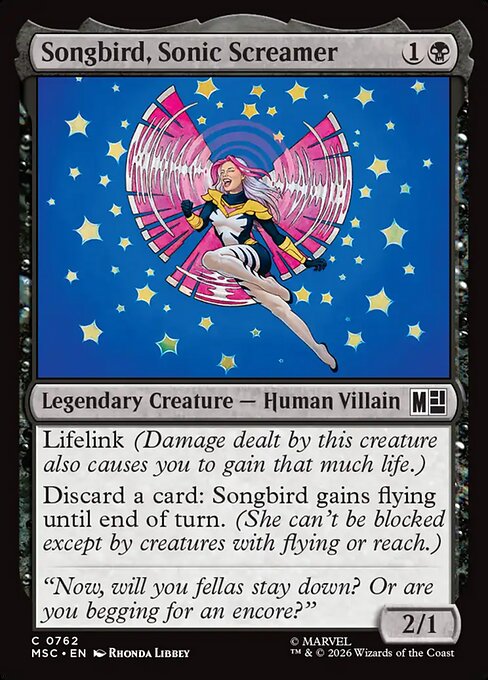 Songbird, Sonic Screamer #762 from Marvel Super Heroes Commander