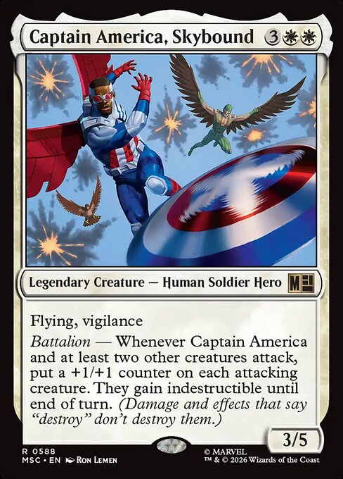 Captain America, Skybound #588 from Marvel Super Heroes Commander