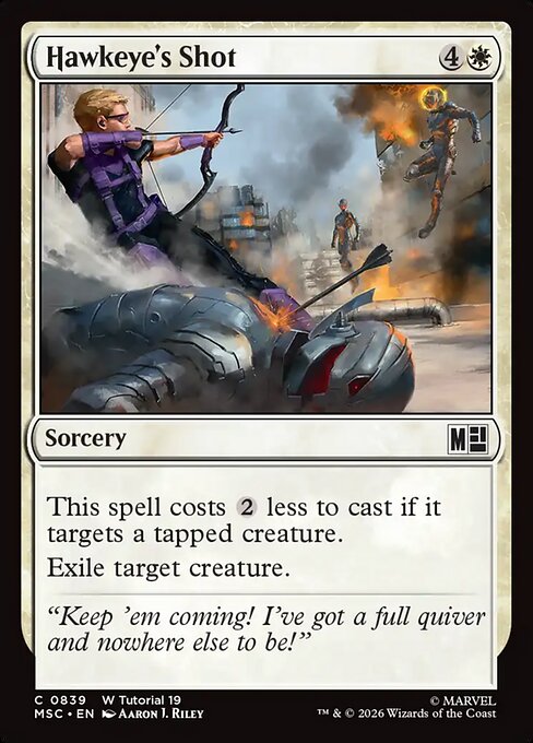 Hawkeye's Shot #839 from Marvel Super Heroes Commander