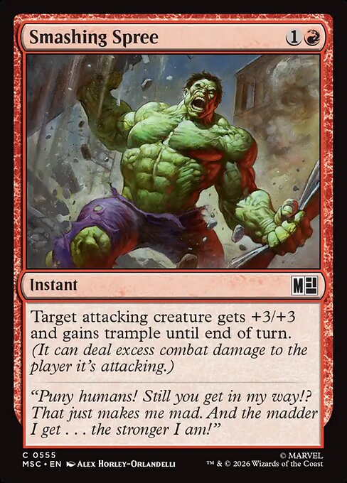 Smashing Spree #555 from Marvel Super Heroes Commander
