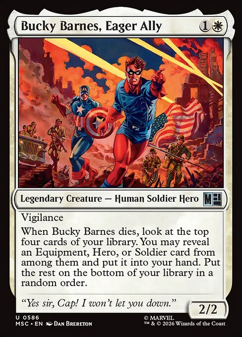 Bucky Barnes, Eager Ally #586 from Marvel Super Heroes Commander