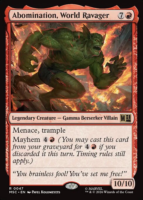 Abomination, World Ravager #47 from Marvel Super Heroes Commander