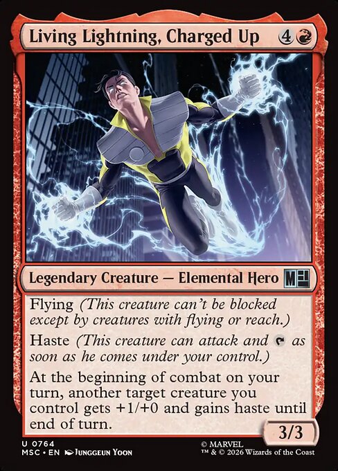 Living Lightning, Charged Up #764 from Marvel Super Heroes Commander