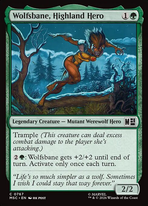 Wolfsbane, Highland Hero #767 from Marvel Super Heroes Commander