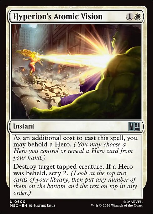 Hyperion's Atomic Vision #600 from Marvel Super Heroes Commander