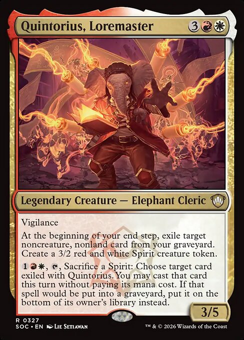 Quintorius, Loremaster #327 from Secrets of Strixhaven Commander