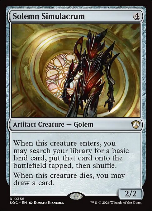 Solemn Simulacrum #355 from Secrets of Strixhaven Commander
