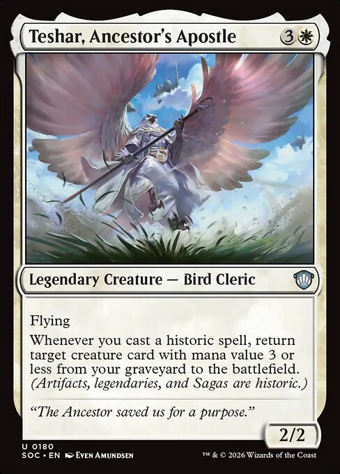 Teshar, Ancestor's Apostle #180 from Secrets of Strixhaven Commander