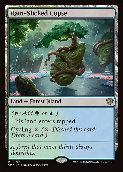Rain-Slicked Copse #397 from Secrets of Strixhaven Commander