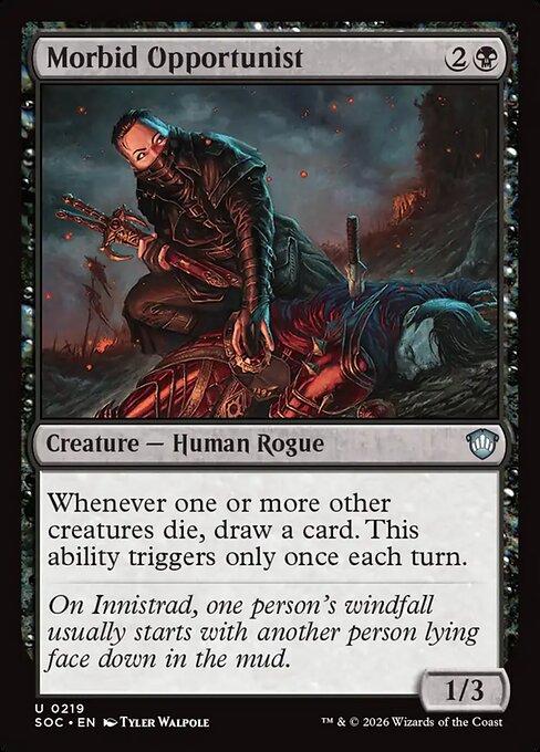 Morbid Opportunist #219 from Secrets of Strixhaven Commander