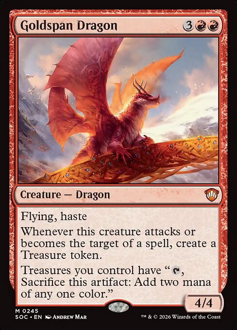 Goldspan Dragon #245 from Secrets of Strixhaven Commander