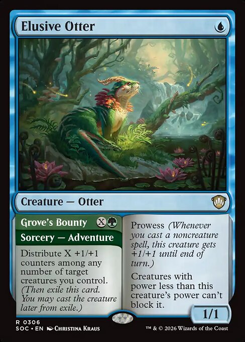 Elusive Otter // Grove's Bounty #306 from Secrets of Strixhaven Commander