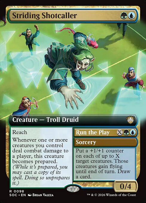 Striding Shotcaller // Run the Play #98 from Secrets of Strixhaven Commander