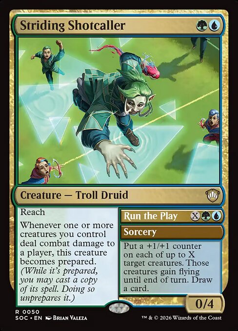 Striding Shotcaller // Run the Play #50 from Secrets of Strixhaven Commander
