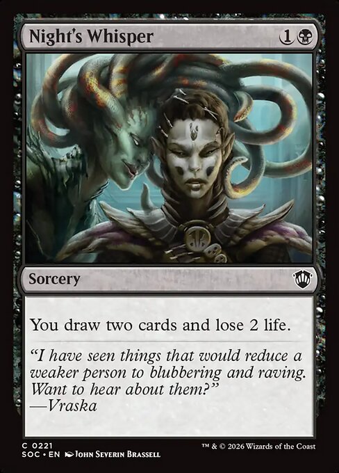 Night's Whisper #221 from Secrets of Strixhaven Commander