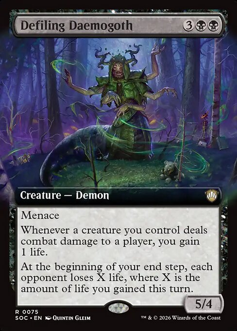 Defiling Daemogoth #75 from Secrets of Strixhaven Commander