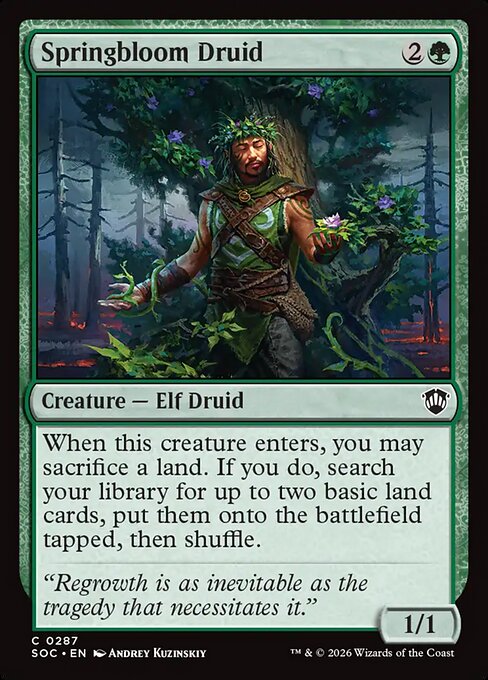 Springbloom Druid #287 from Secrets of Strixhaven Commander