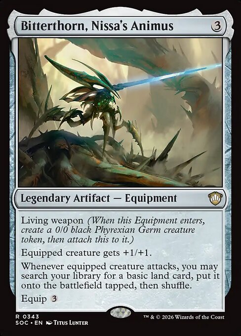 Bitterthorn, Nissa's Animus #343 from Secrets of Strixhaven Commander