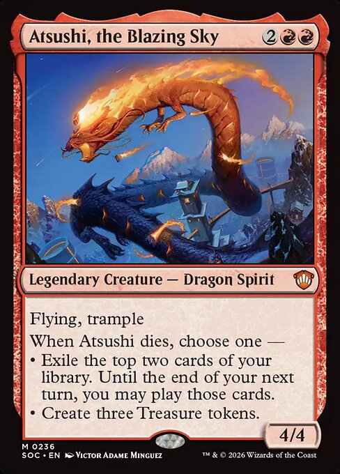 Atsushi, the Blazing Sky #236 from Secrets of Strixhaven Commander