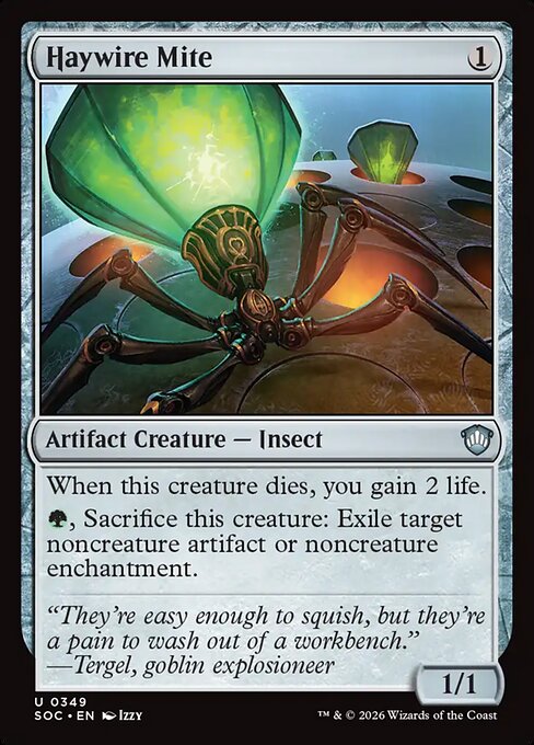 Haywire Mite #349 from Secrets of Strixhaven Commander
