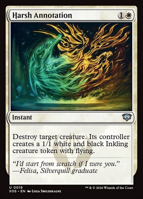 Harsh Annotation #18 from Secrets of Strixhaven