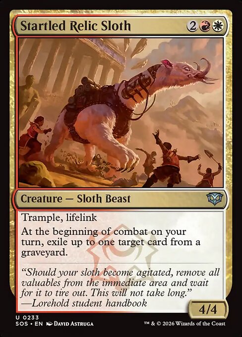 Startled Relic Sloth #233 from Secrets of Strixhaven