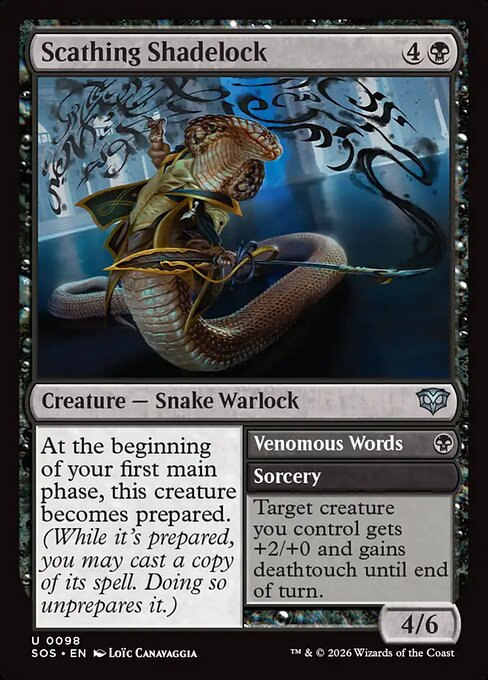 Scathing Shadelock // Venomous Words #98 from Secrets of Strixhaven