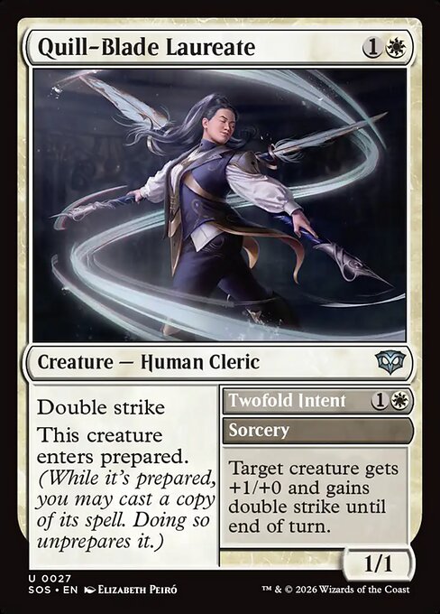 Quill-Blade Laureate // Twofold Intent #27 from Secrets of Strixhaven