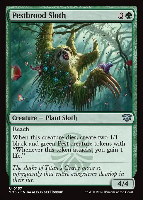 Pestbrood Sloth #157 from Secrets of Strixhaven