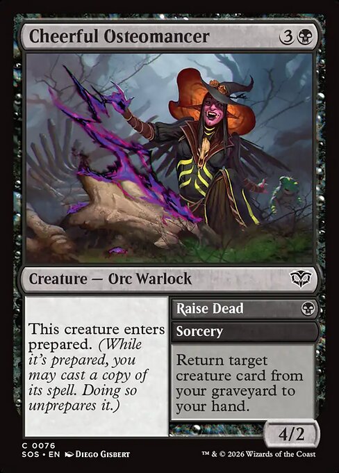 Cheerful Osteomancer // Raise Dead #76 from Secrets of Strixhaven