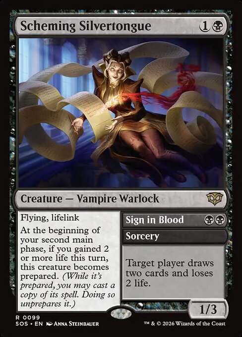 Scheming Silvertongue // Sign in Blood #99 from Secrets of Strixhaven