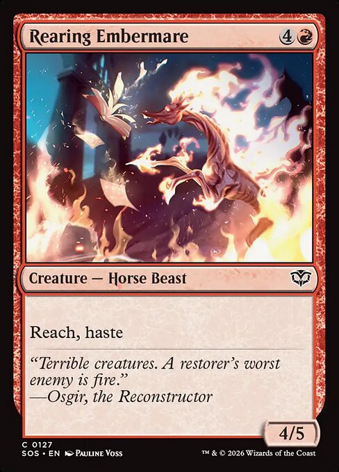Rearing Embermare #127 from Secrets of Strixhaven