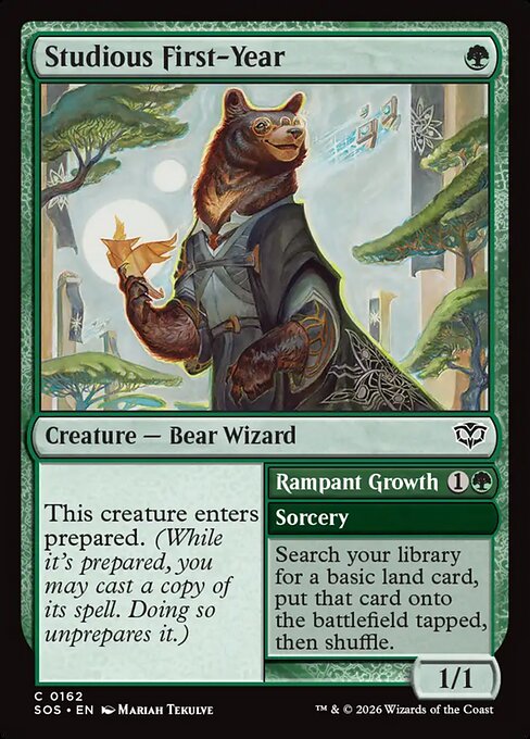 Studious First-Year // Rampant Growth #162 from Secrets of Strixhaven