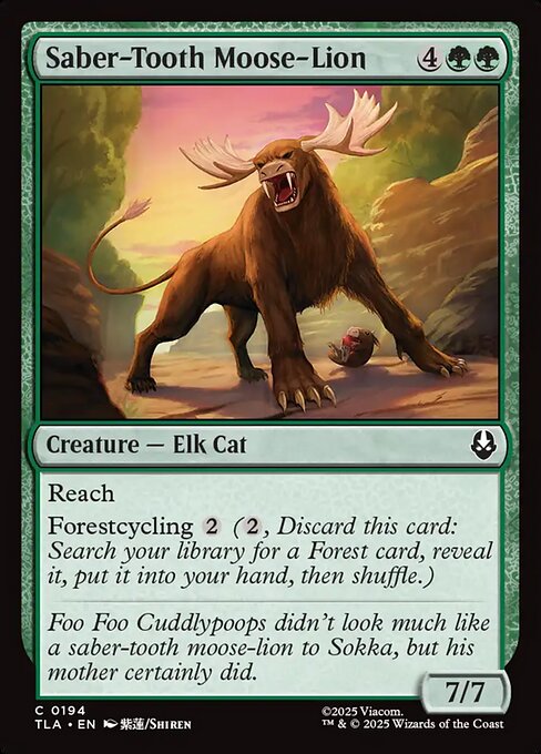 Saber-Tooth Moose-Lion #194 from Avatar: The Last Airbender